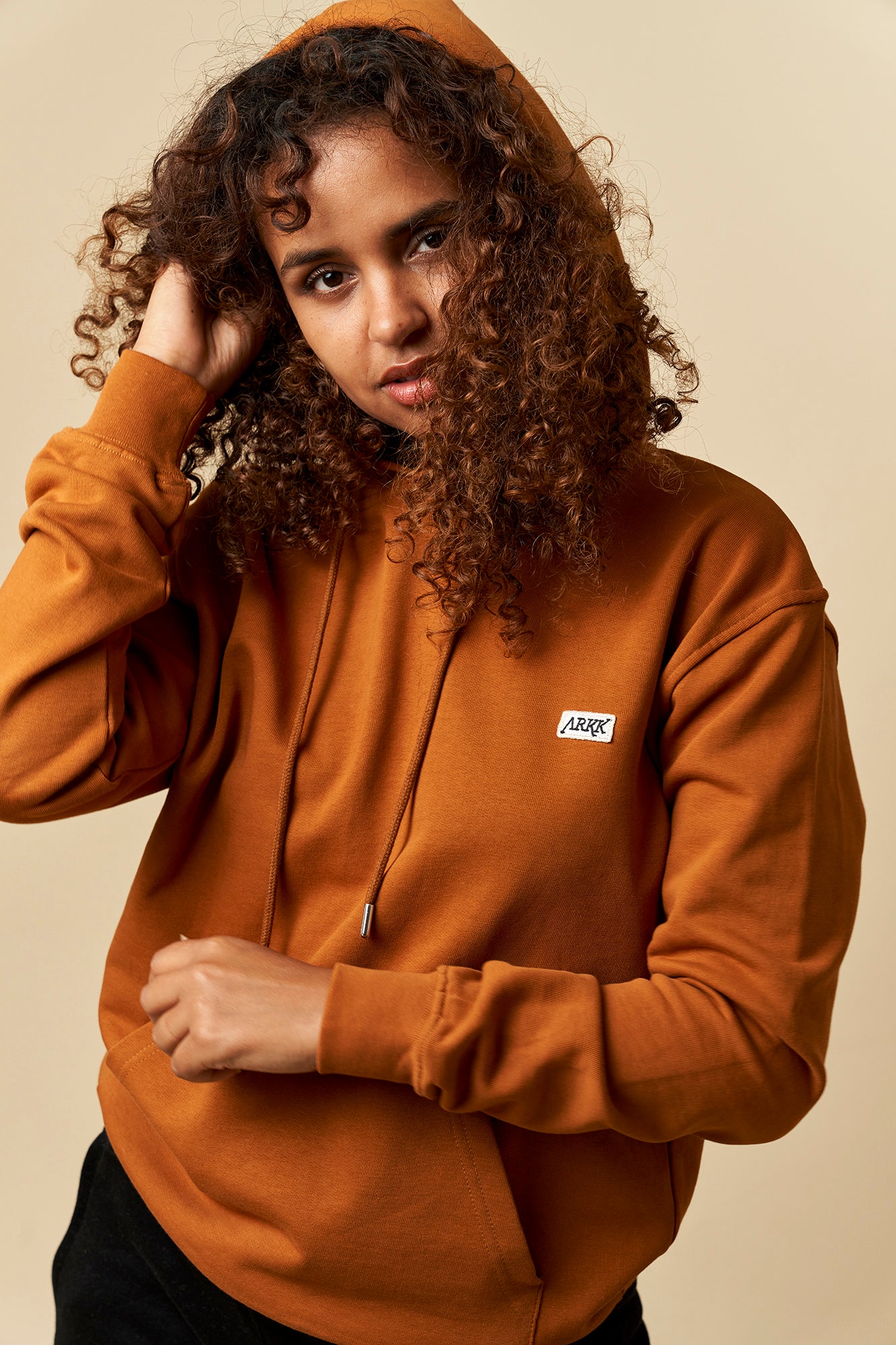 ARKK Apparel ARKK Box Logo Hoodie | Caramel Cafe Hoodie